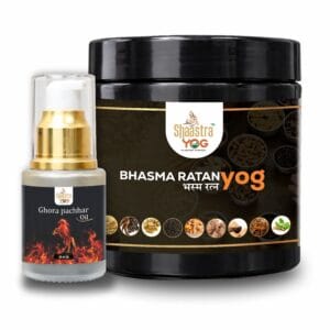 Shaastra Yog Vitality Combo – Herbal Wellness Powder & Performance Oil for Men | Energy, Stamina & Daily Wellness Support